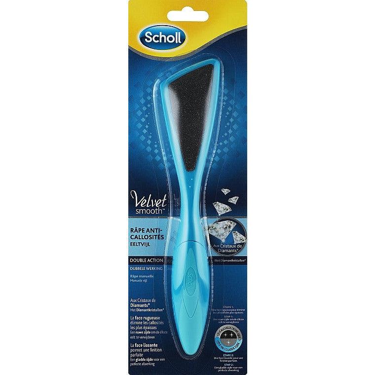 Scholl Velvet Smooth Dual Action Double-Sided Foot File for Smooth Pedicure